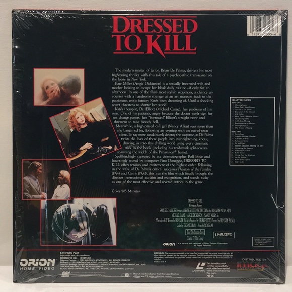 Orion Home Video Widescreen Edition “DRESS TO KILL”. - Picture 4 of 5